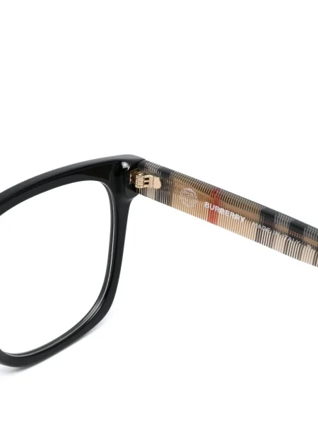 Kostkovaný retro čtvercové sluneční brýle Burberry Eyewear černý