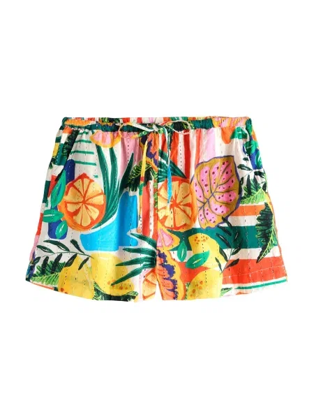 Next Pantaloni azur verde închis / portocaliu închis galben