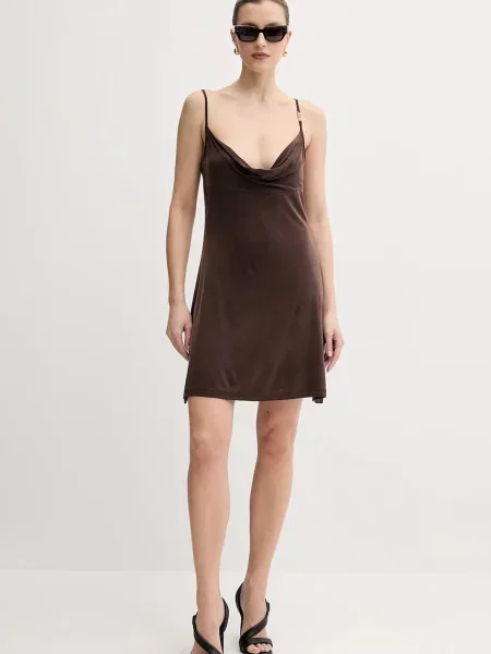 Сукня Versace Jeans Couture mini розкльошена коричневий