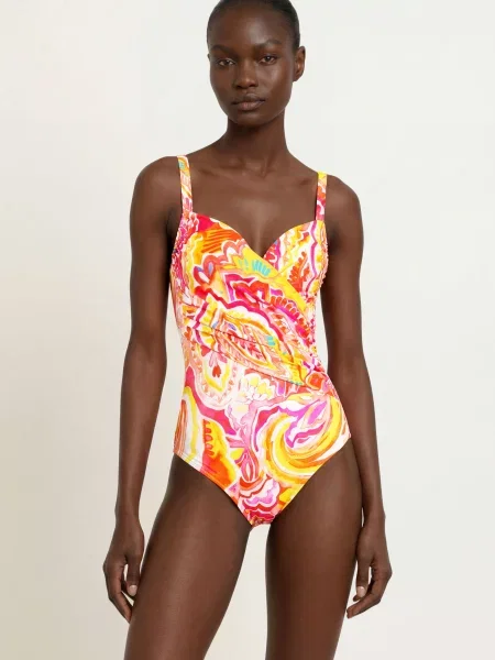 Charmline Tvarující Plavky Summer Infusion V Zavinovacím Stylu / oranžová / žlutá červená