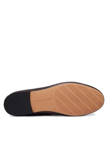 Tommy Hilfiger Balerinke Buckle Leather Ballerina rjava