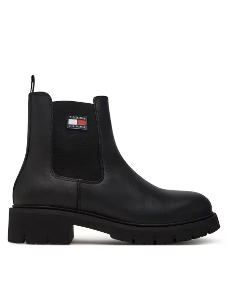 Kotníková obuv s elastickým prvkem Tommy Jeans černé