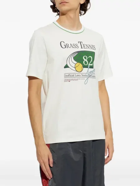 Tricou Lacoste cu imagine tenis alb