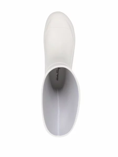 Botine Ferragamo chunky alb