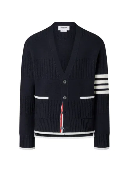 Cardigan Thom Browne de lână albastru