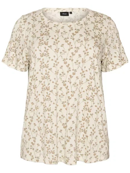 Zizzi Bluză Vmalis deschis bej