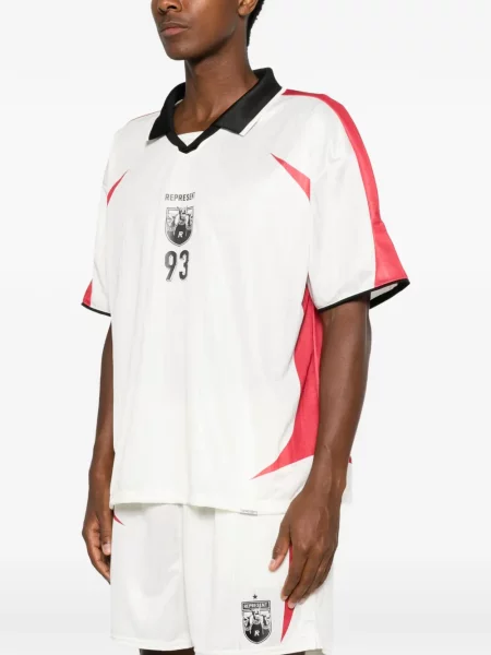 Gulerat tricou polo Represent cu imagine alb