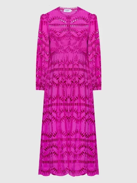 Сукня Kaika з вишивкою бродері Charo Ruiz рожева