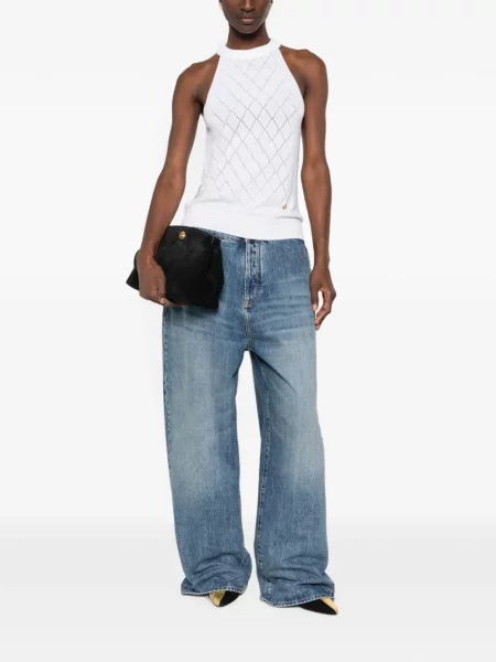 Top Balmain fără mâneci alb