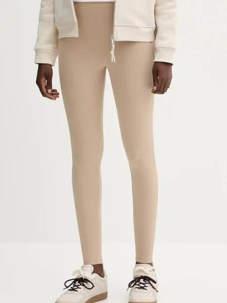 Weekend Max Mara legginsy BASILIO z nadrukiem beżowy