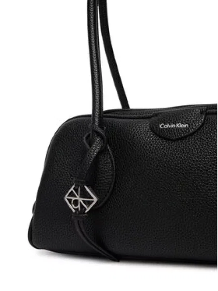 Calvin Klein Ročna torba Quilted Nylon Ew Satchel črna