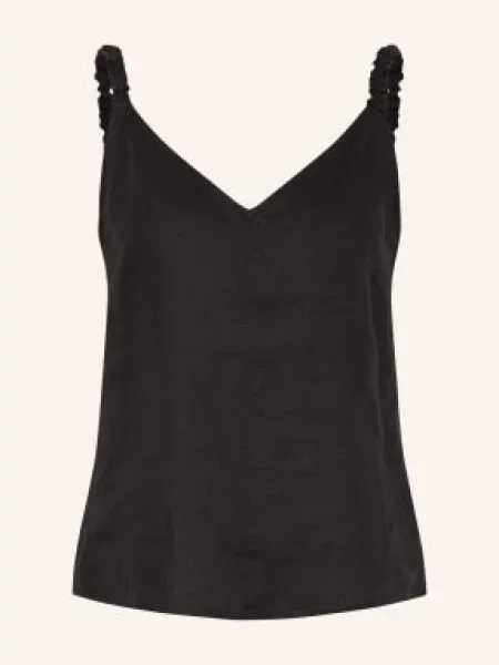 Lniany top Inwear czarny
