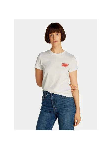 Tommy Jeans Póló Bubble Regular Fit fehér