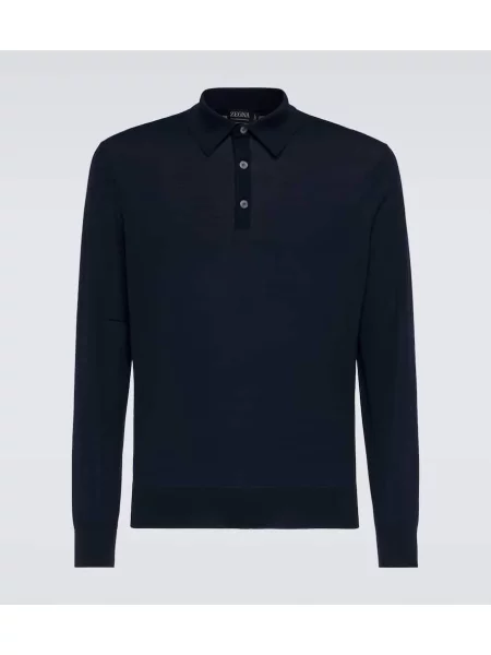 Polo Zegna de lână albastru