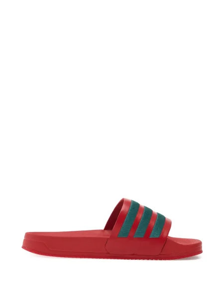 Papuci Adidas cu dungi din țesătură twill negru