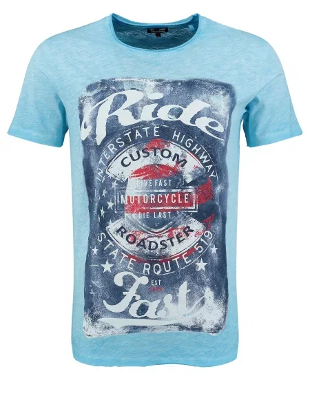 Key Largo Tricou Fast azuriu / albastru denim roșu