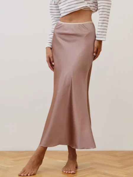 Сатинова Спідниця міді Lilove бежевий