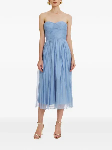 Rochie midi Framboise de mătase până la genunchi de costum albastru
