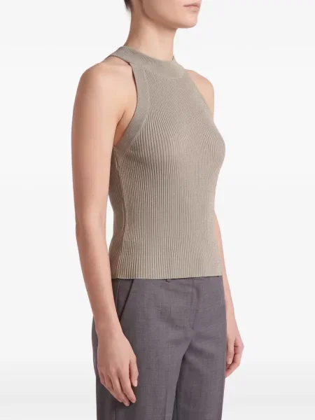 Top Brunello Cucinelli cu gât halter verde