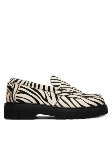 Natikači Tommy Jeans z zebra vzorcem bela