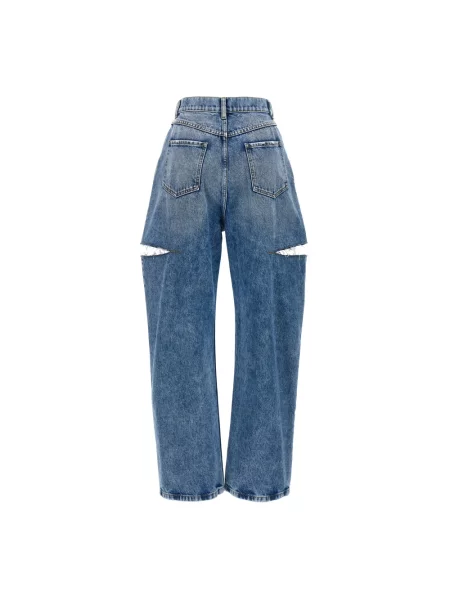 Szerokie jeansy Maison Margiela z rozcieciem niebieskie