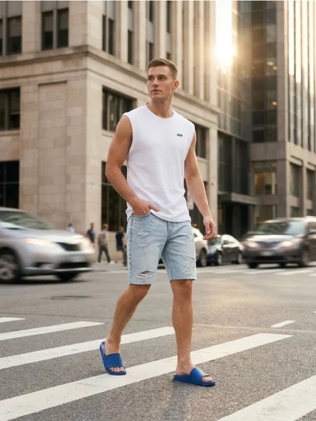 Sinsay Džínové šortky s oděrkami modrá