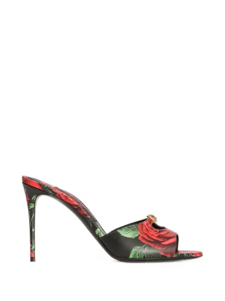 Papuci tip mules Dolce & Gabbana cu imagine negru