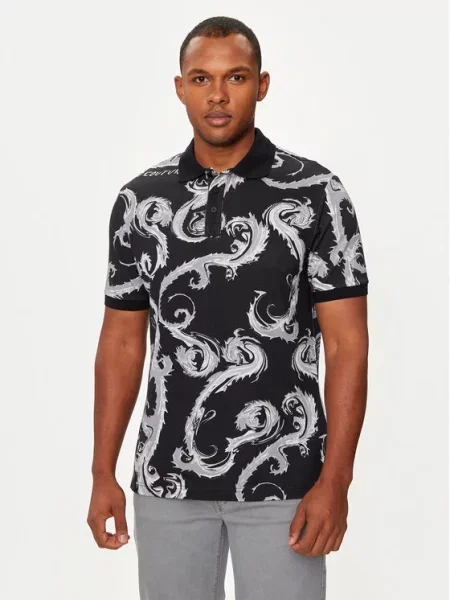 Polo majica Versace Jeans Couture črna