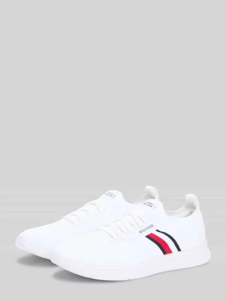 Sneakersy o niskim kroju z wyhaftowanym logo Tommy Hilfiger białe