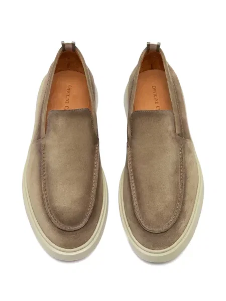 Pantofi loafer Officine Creative din piele de căprioară maro