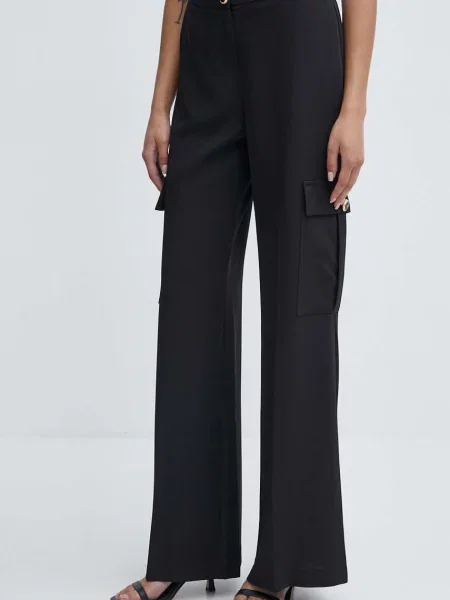 Kalhoty Artigli široké high waist černá