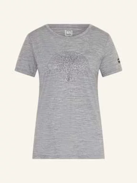 Super.Natural T-Shirt Tree Of Knowledge Z Wełną Merino grau szara