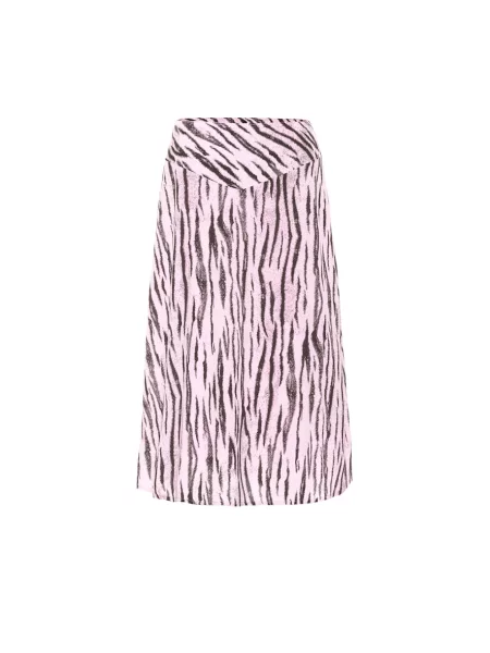 Spódnica midi Baum Und Pferdgarten z nadrukiem w tygrysie prążki do kolan różowa