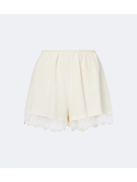 Pantaloni scurți Simone Rocha din satin bej