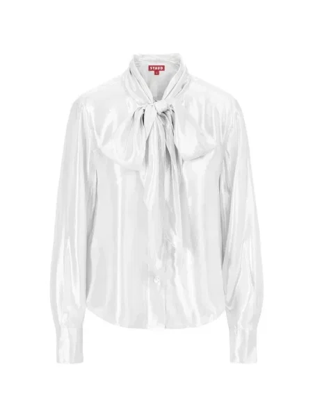 Топ Staud с панделка бяло