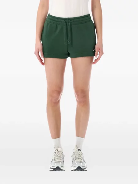 Haftowane szorty Nike polarowe z wysoką talią niebieskie