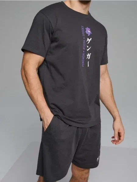 Sinsay piżama dwuczęściowa z nadrukiem na plecach Pokemon szary