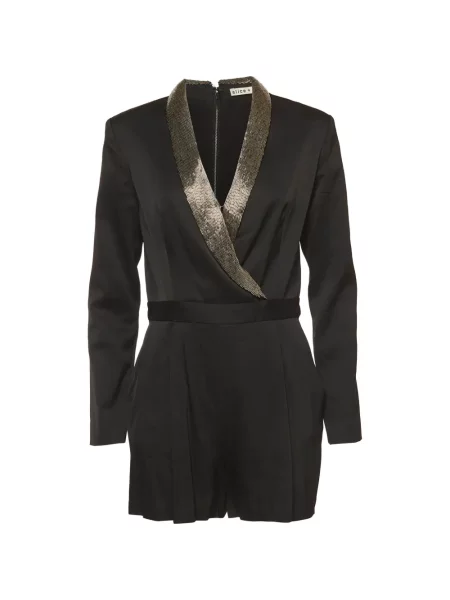 Salopetă Alice + Olivia din satin negru