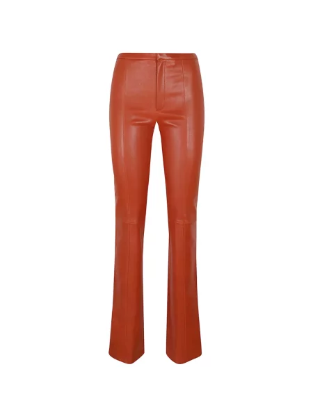 Pantaloni Stouls din piele evazate roșu