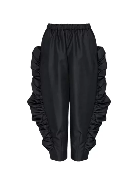 Decupat pantaloni Comme Des Garçons cu volane conici negru