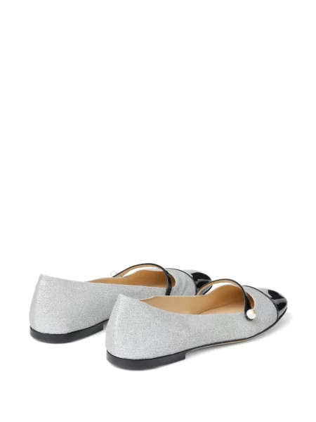 Iš natūralios odos balerinos Jimmy Choo sidabrinė