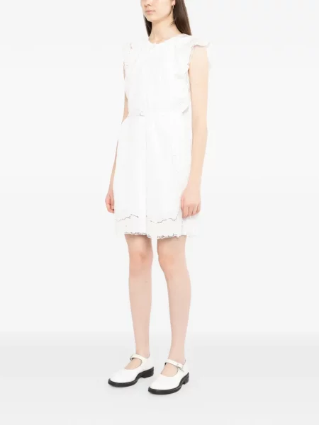 Rochie tip cămașă Less fără mâneci alb