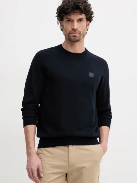 BOSS Orange pulover din amestec de lana barbati marin light albastru