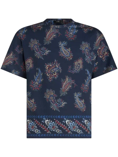 Tricou Etro cu imagine cu model paisley albastru