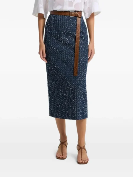 Prugasta odgovarati majica Michael Kors Collection iznad koljena plava