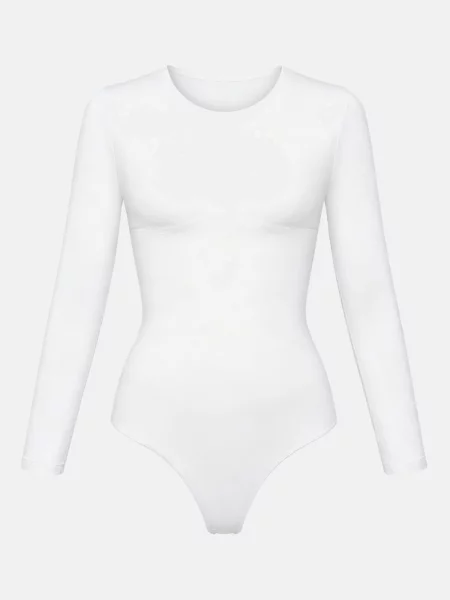Cfab Alakformáló body Clean Longsleeve Crewneck Sculpting Bodysuit with String' fehér