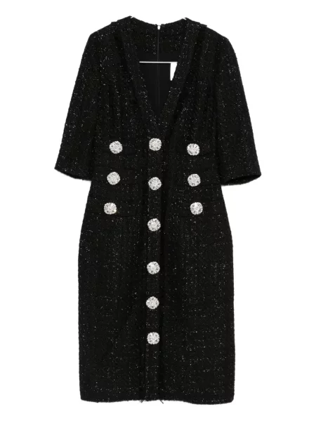 Sukienka midi Costarellos z dekoltem w serek do kolan garniturowa czarna