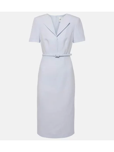 Sukienka midi Roland Mouret wełniana do kolan garniturowa niebieska