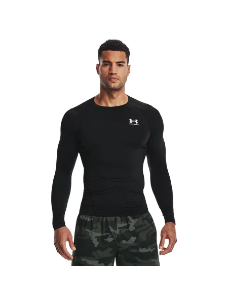 Póló Under Armour Hg Armour Comp LS Black/ White XS fehér