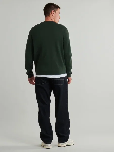 Pulover Selected cu decolteu în U verde